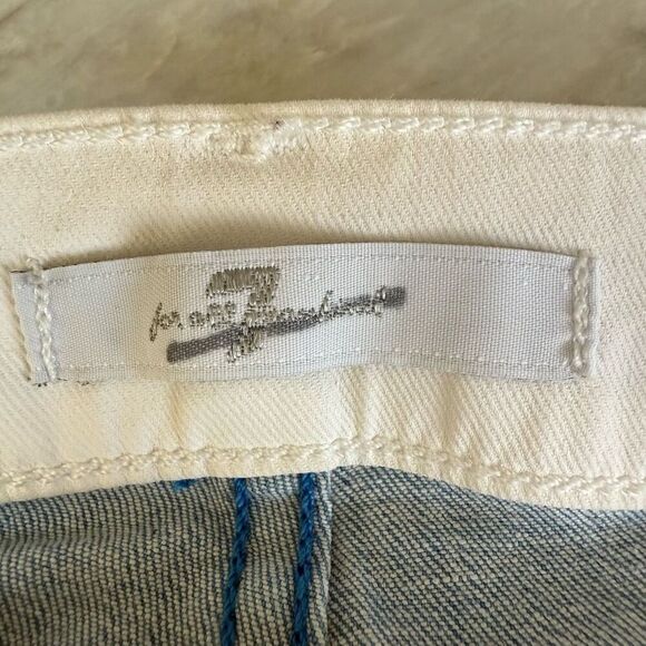 7 FOR ALL MANKIND Skinny Color Block Denim Jeans Women size 27 - Picture 3 of 9